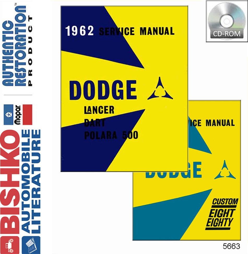 bishko automotive literature 1962 Dodge Dart Polara Lancer 880 Shop Service Repair Manual CD Engine Wiring