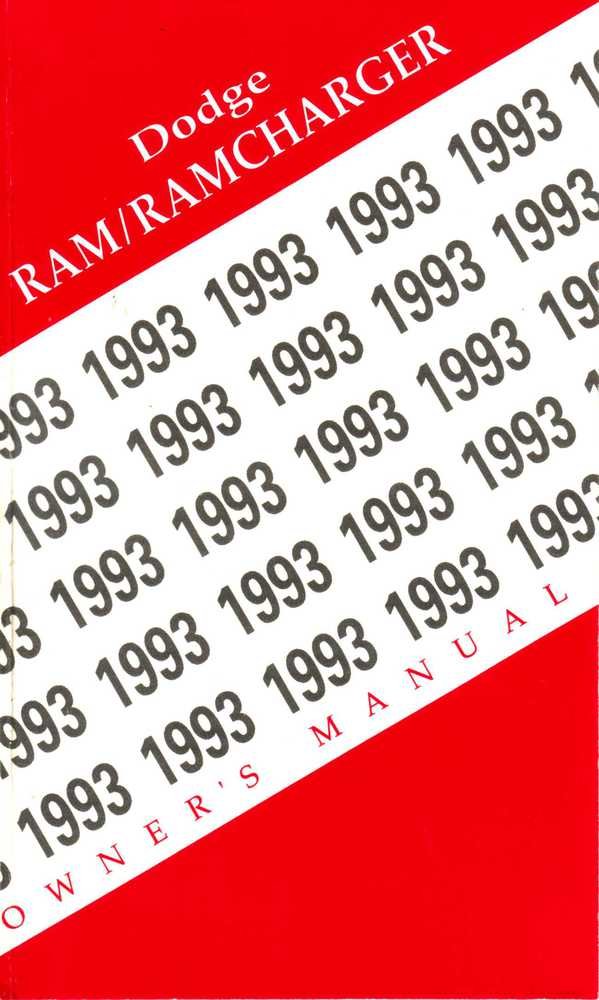 bishko automotive literature 1993 Dodge Ram Truck Owners Manual User Guide Reference Operator Book Fuses