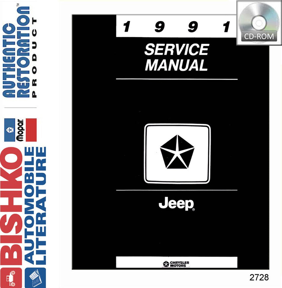 bishko automotive literature 1991 Jeep Cherokee Comanche Wrangler Shop Service Repair Manual CD Engine