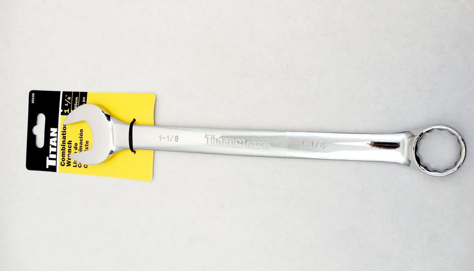 Titan 60236 1-1/8-Inch 12-Point Mirror Polish Combination Wrench