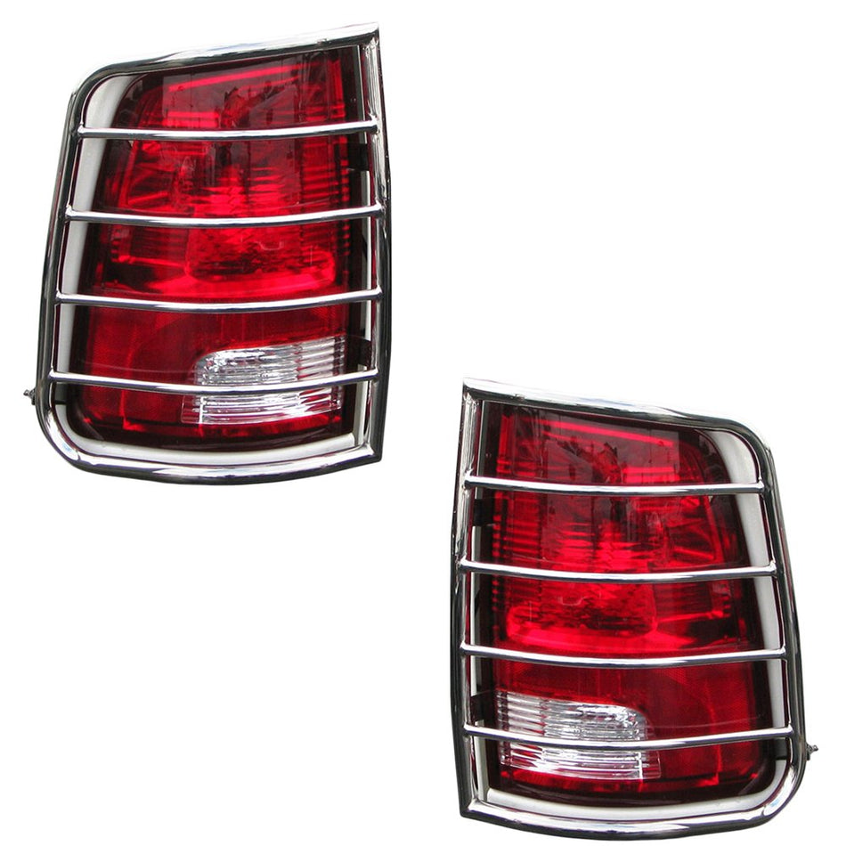 Black Horse Tail Light Guards Stainless Steel Compatible with 2003-2009 Hummer H2-7GHU010SS