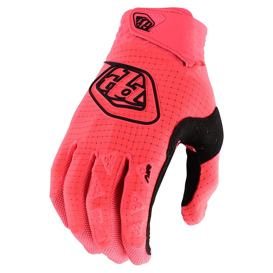 Troy Lee Designs Motocross Motorcycle Dirt Bike Racing Mountain Bicycle Riding Gloves, Air Glove (Glo Red, Small)