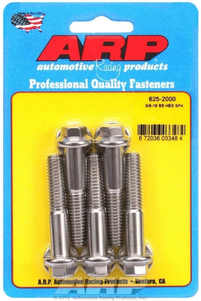 Autoracing Products 625-2000 S/S Bolt Kit - 6pt. (5) 3/8-16 x 2.000
