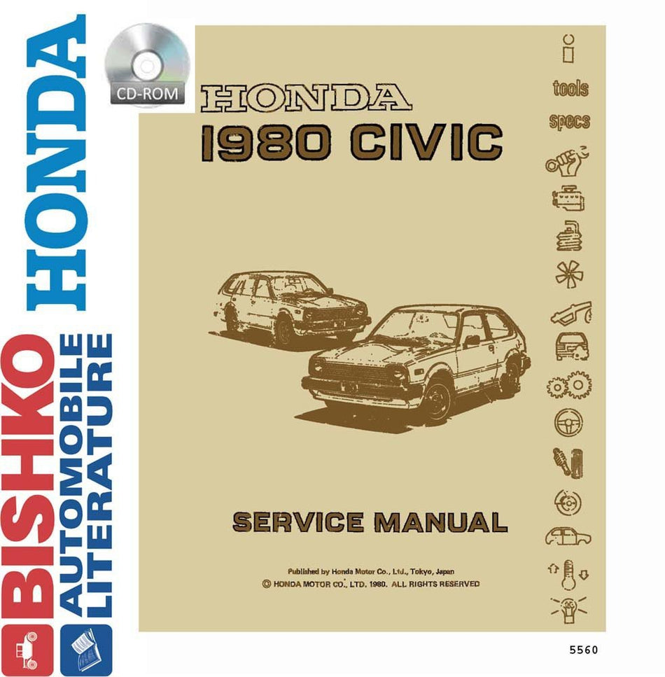 bishko automotive literature 1980 Honda Civic Shop Service Repair Manual CD Engine Drivetrain Wiring OEM