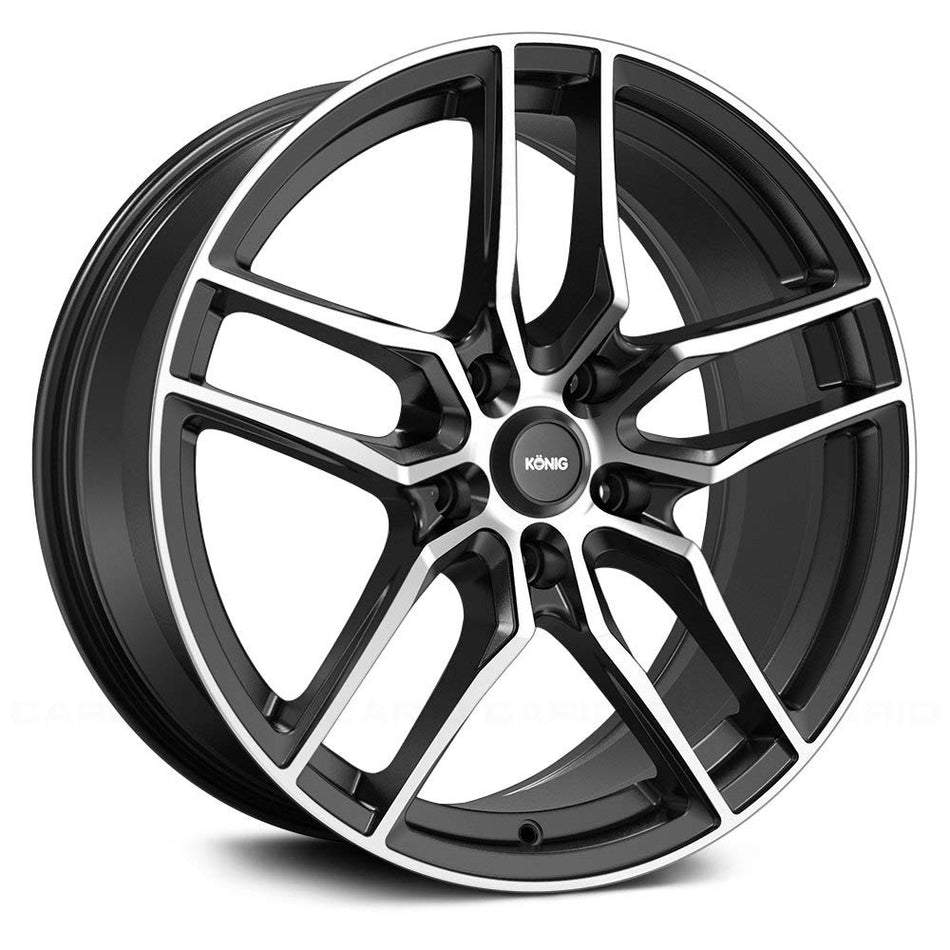 Konig 49MB INTENTION Black Wheel with Gloss Machined Face (17 x 8. inches /5 x 112 mm, 45 mm Offset)