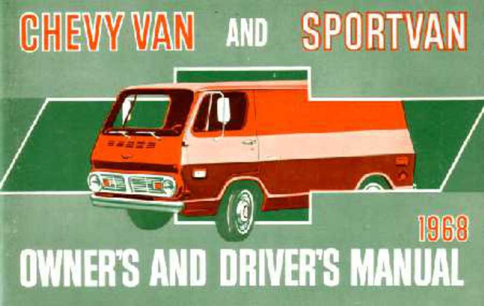 bishko automotive literature 1968 Chevrolet Van Sportvan Owners Manual User Guide Reference Operator Book