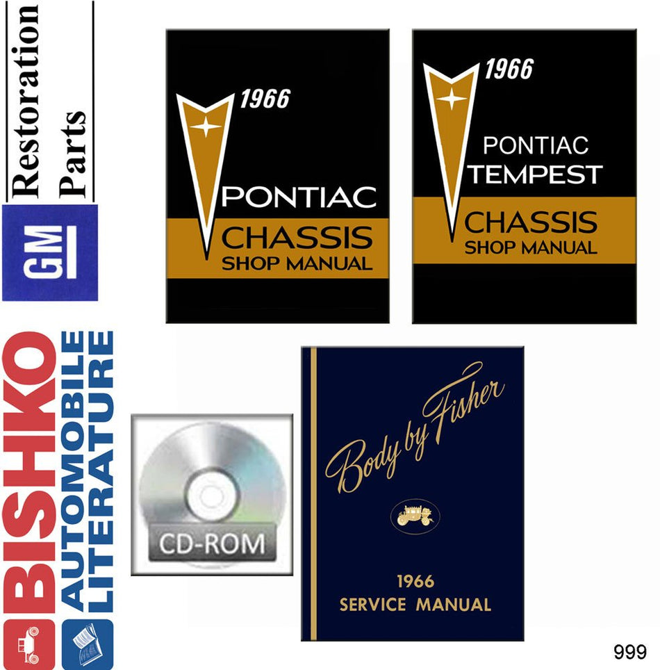bishko automotive literature 1966 Pontiac Bonneville Catalina Shop & Body Manual CD Engine Electrical Guide