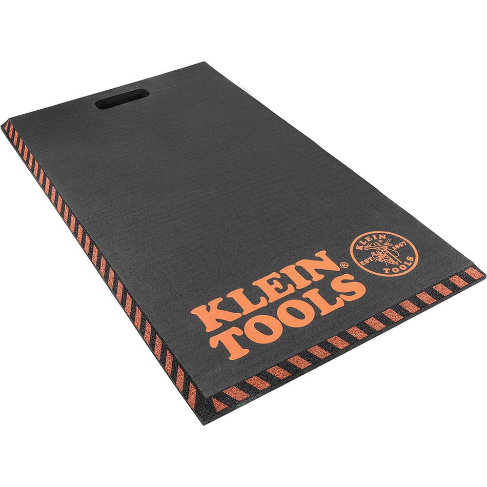 Klein Tools 60136 Kneeling Pads, Adult Mens Large Soft Thick Closed Cell Soft Foam Professional Tradesman Pro Pads with Handle, Black