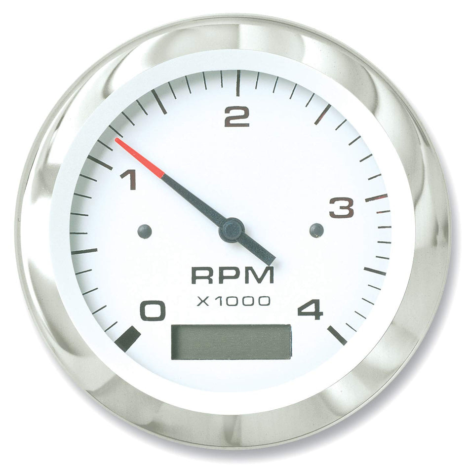 Sierra International 65671P Lido 0-4000 RPM Dial Range Electric Tachometer/Hourmeter for Diesel Alternator, 3