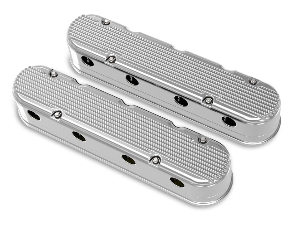 Holley 241-181 2-Piece Finned Valve Cover - Gen III/IV LS - Polished