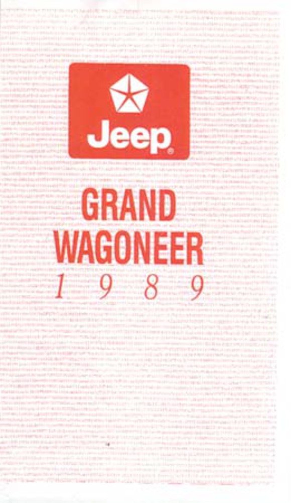 bishko automotive literature 1989 Jeep Grand Wagoneer Owners Manual User Guide Reference Operator Book Fuses