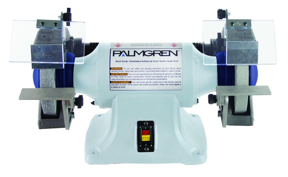 Palmgren 82061 1/3HP, 115/230V POWERGRIND Bench Grinder without Dust Collection, 6-Inch, Dark Grey/Black