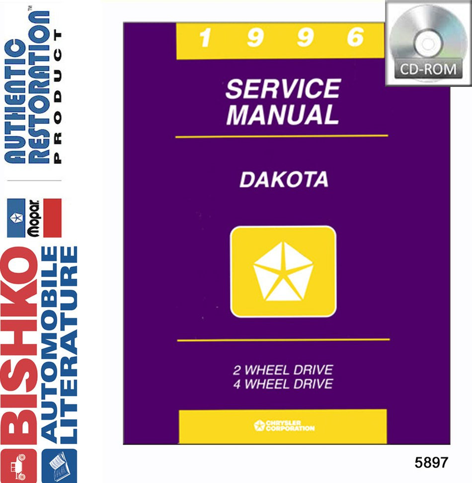 bishko automotive literature 1996 Dodge Dakota Truck Shop Service Repair Manual CD Engine Drivetrain Wiring