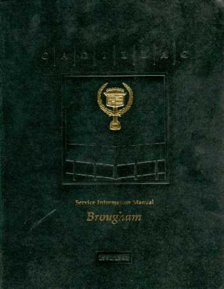 bishko automotive literature Shop Service Repair Manual for The 1991 1992 Cadillac Brougham
