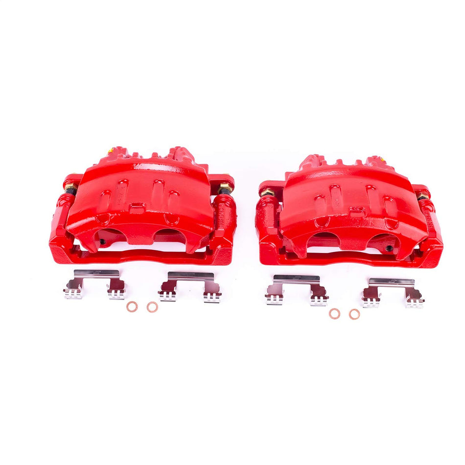 Power Stop Front S4878 Pair of High-Temp Red Powder Coated Calipers