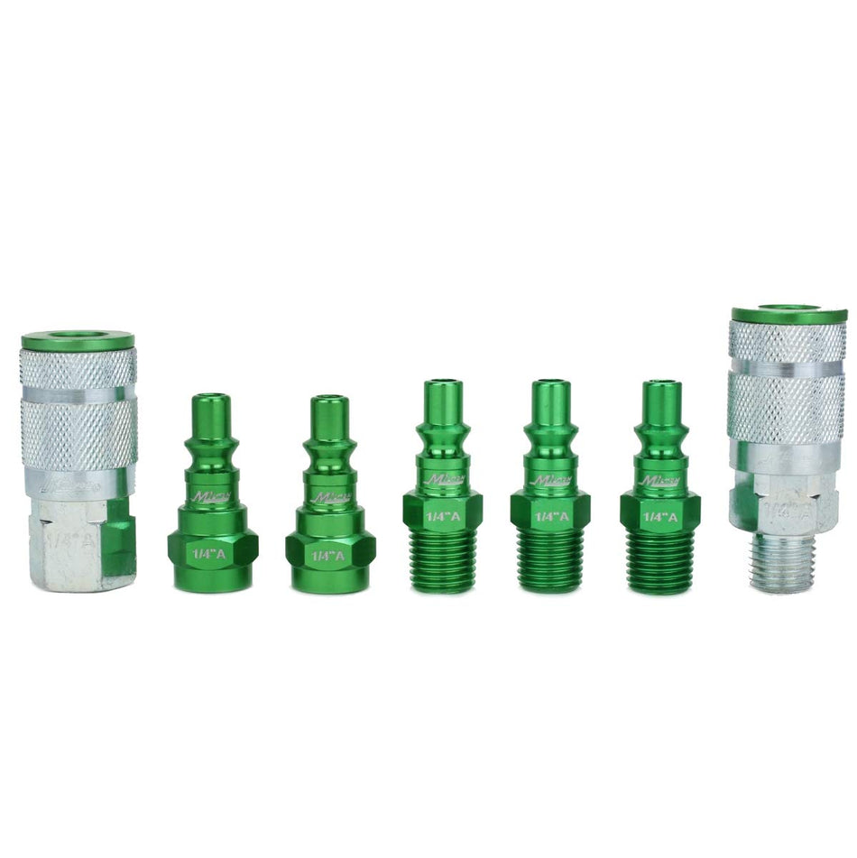 Milton Industries S-307AKIT 5 Piece Green A-Style Colorfit Coupler & Plug Kit with 0.25 in. NPT