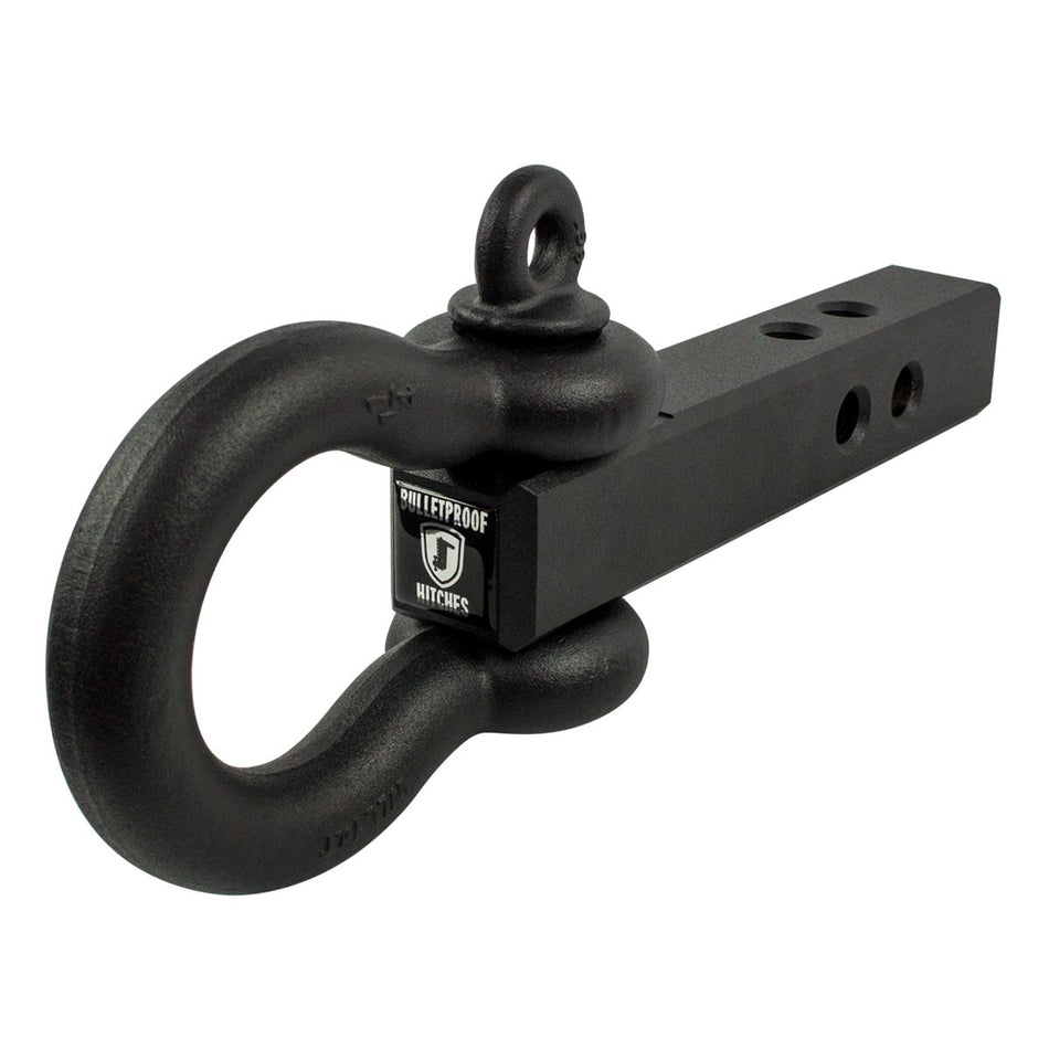 BulletProof Hitches 2.0 Extreme Duty Receiver Shackle (36,000lb. Rating) with D-Ring/Clevis (Black Textured Powder Coat, Solid Steel)