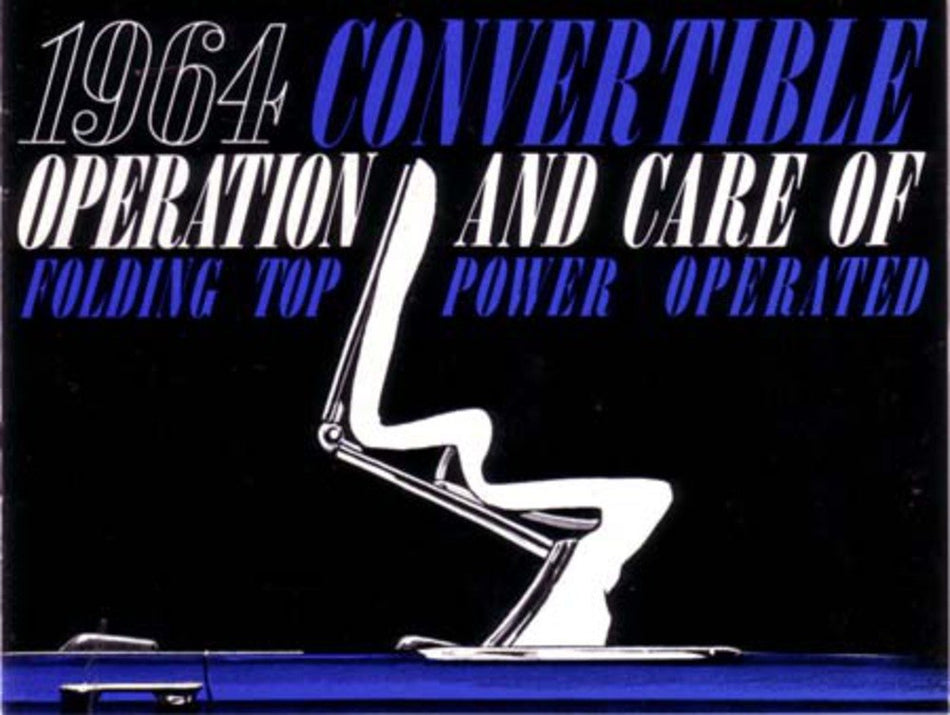 bishko automotive literature 1964 General Motors Convertible Top Owners Manual User Guide Operator Book Fuses