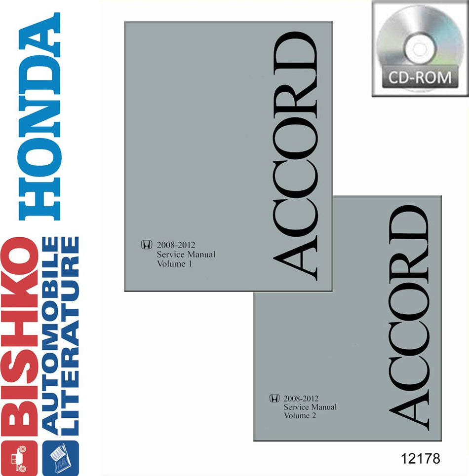 bishko automotive literature - Service Repair Manual CD for The 2008 2009 2010 2011 2012 Honda Accord (4 Cylinder ONLY)
