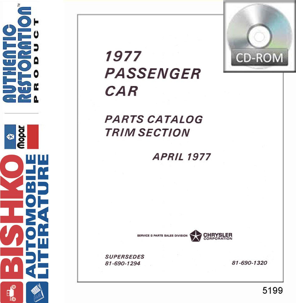 bishko automotive literature 1977 Mopar Chrysler Dodge Plymouth Parts Numbers Book List CD Interchange Images