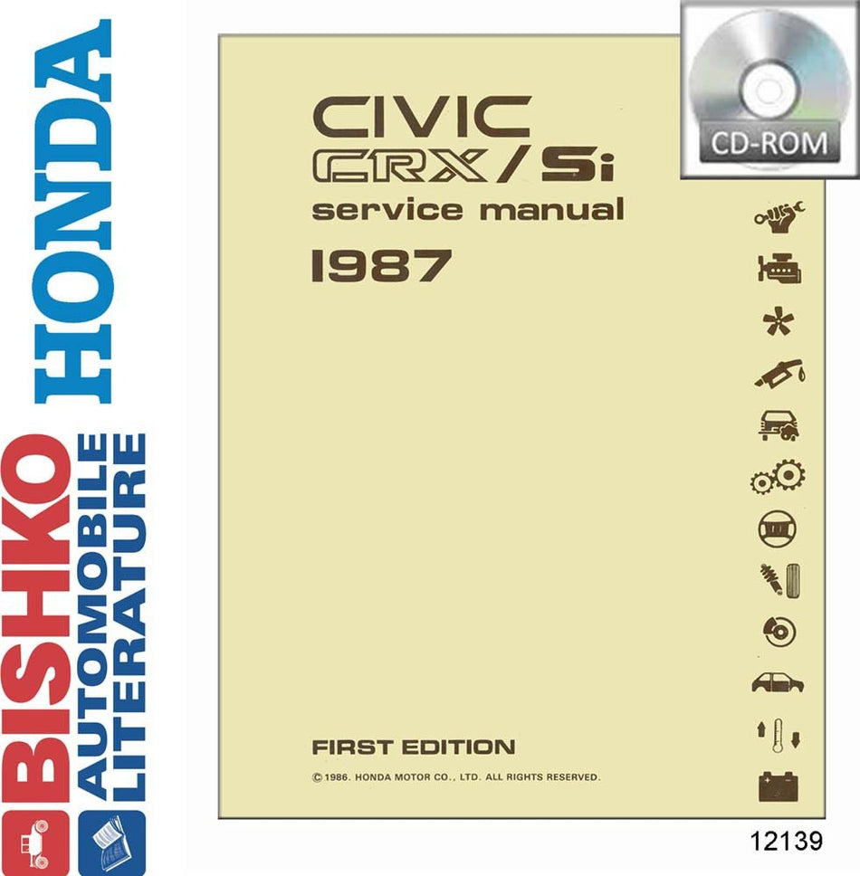 bishko automotive literature - Shop Service Repair Manual CD Engine Drivetrain Wiring for The 1987 Honda Civic Si CRX