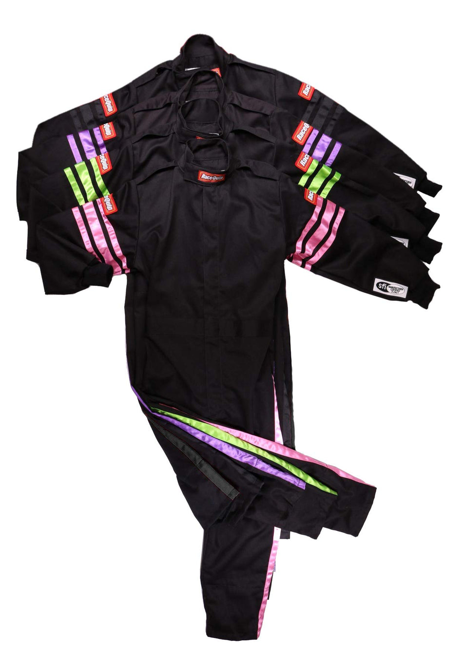 RaceQuip Racing Driver Fire Suit One Piece Single Layer SFI 3.2A/ 1 Black Junior X-Large 1959996