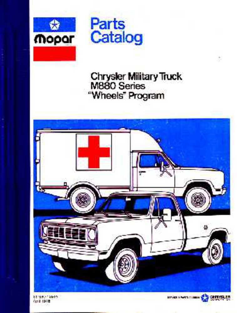 bishko automotive literature 1978 Military Truck M880 Wheels Program Part Numbers List Catalog Interchange