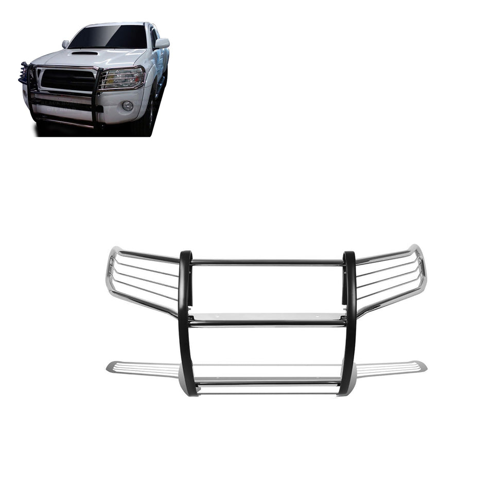 Black Horse Grille Brush Bumper Guard Modular Stainless Steel Compatible with 2005-2015 Toyota Tacoma-17A096400MSS