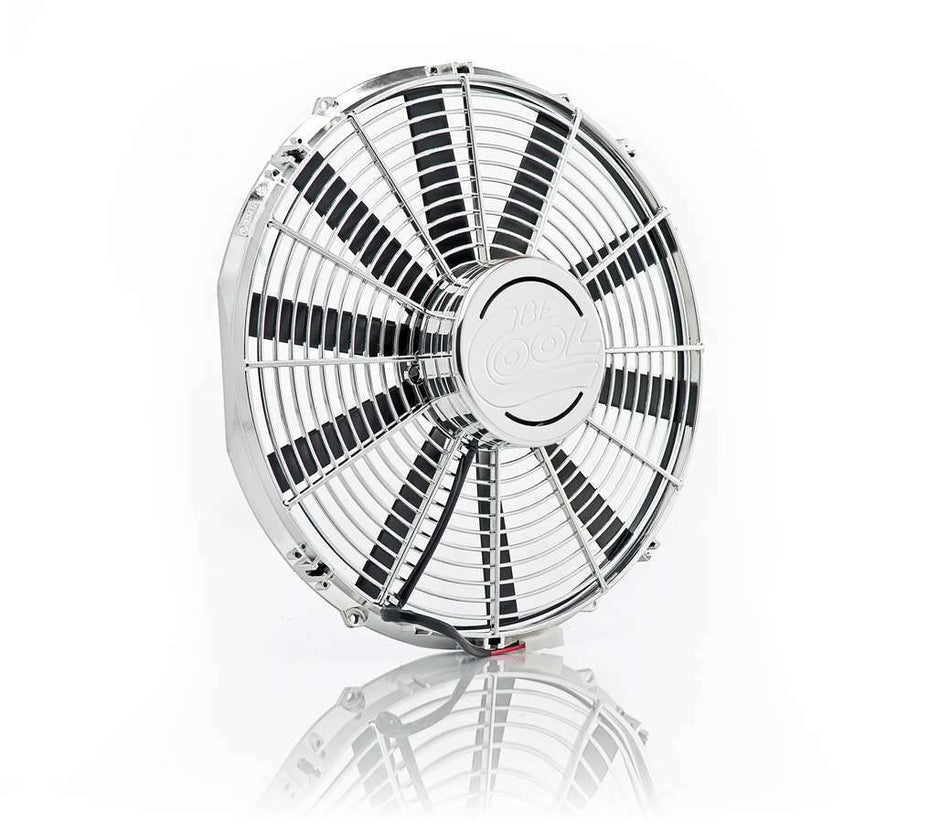 Be Cool 75034 16 Chrome Plated High-Torque Electric Pusher Fan