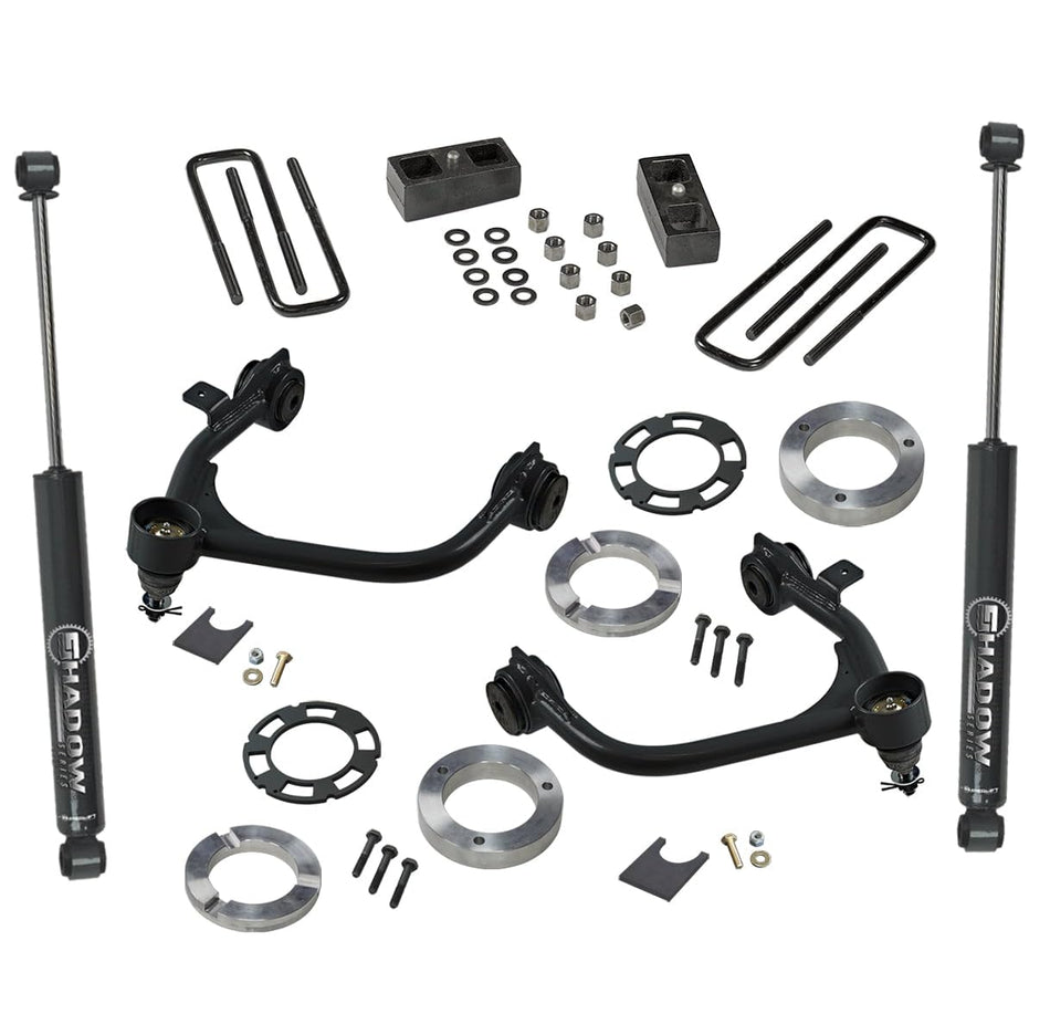 RealTruck SUPERLIFT SUSPENSION 3" Lift Kit for Silverado/Sierra | Complete Lift Kit with Rear Shadow Series Shocks & Upper Control Arms | 3900 | Fits 2019-2024 Chevrolet Silverado/GMC Sierra 1500