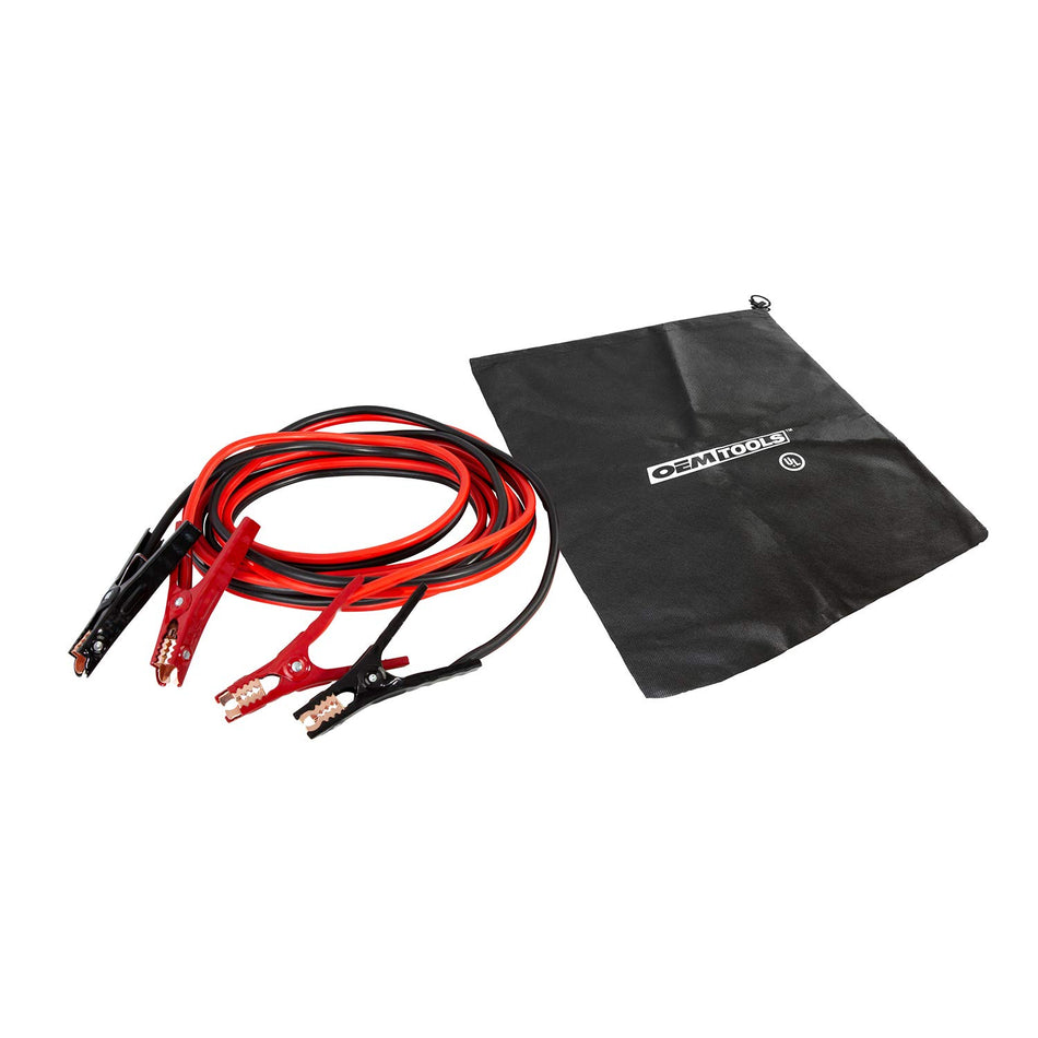 OEMTOOLS 24335 20 Ft. 4 Gauge Booster Cables with Storage Bag, Tight Grip Jumper Cable Clamps, Long Jumper Cables and Jumper Cable Bag for Storage