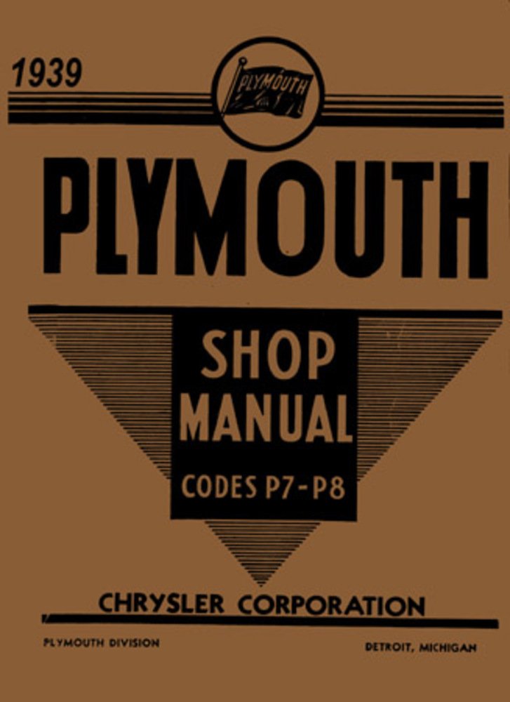 bishko automotive literature 1939 Plymouth P7 P8 Shop Service Repair Manual Engine Drivetrain Electrical OEM