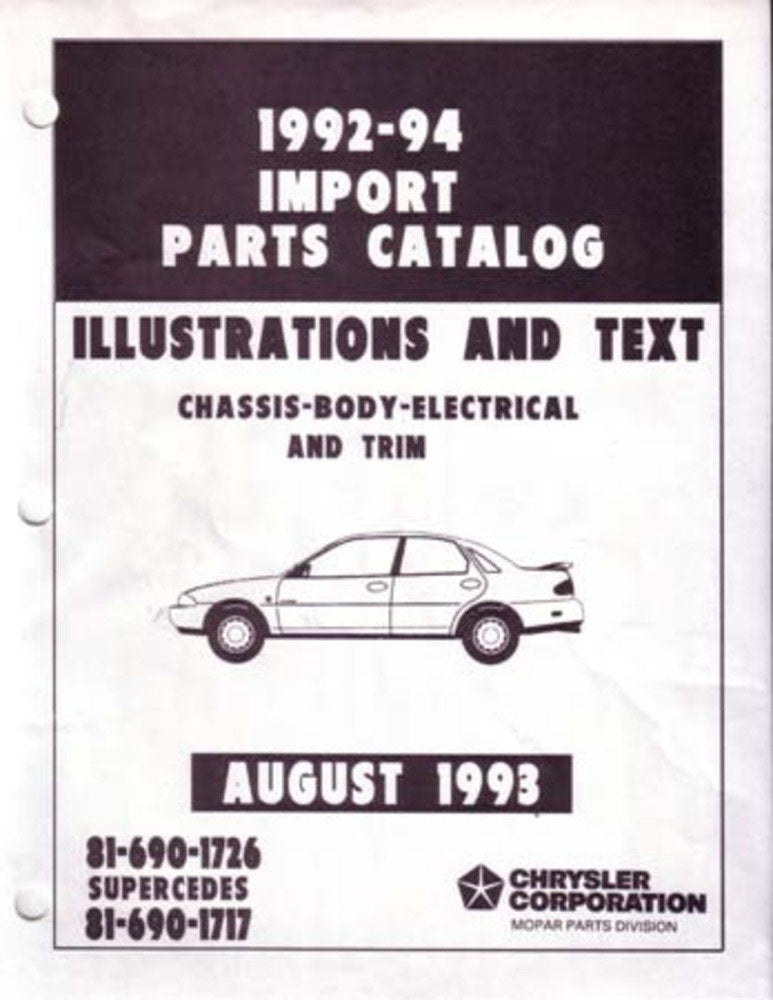 bishko automotive literature 1992 1993 1994 Stealth Colt Vista Summit Parts Numbers Book Guide Interchange