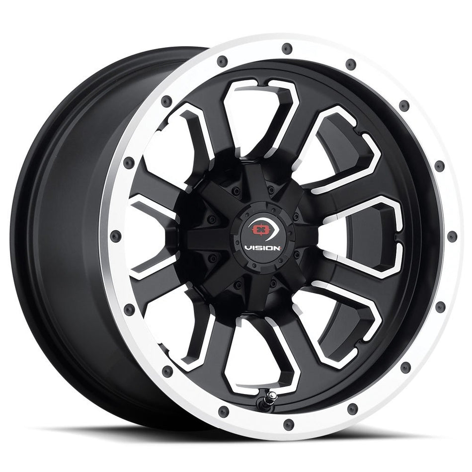 VISION ATV COMMANDER Wheels/Rims 12x8 inch 110 ET-10.2 Matte Black Machined Face