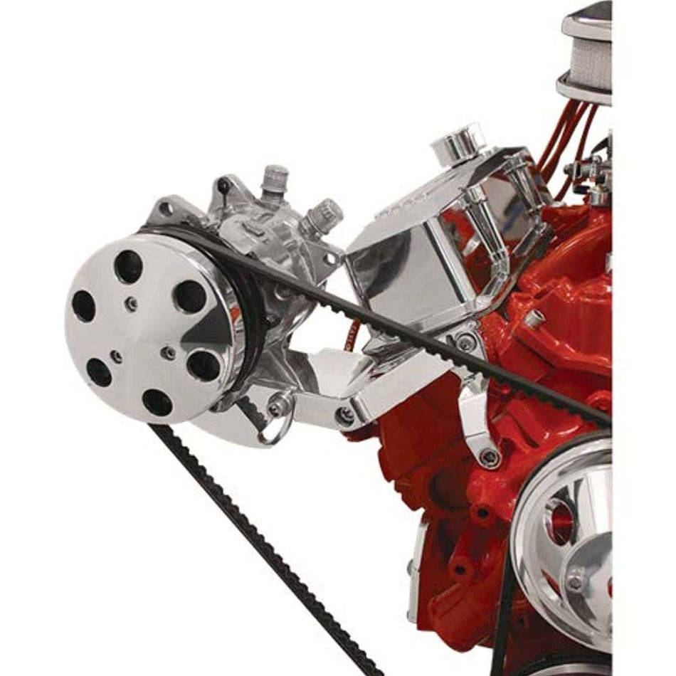 BILLET SPEC SPEC Bracket, Compressor (508) Side Mount V Groove SBC Long WP
