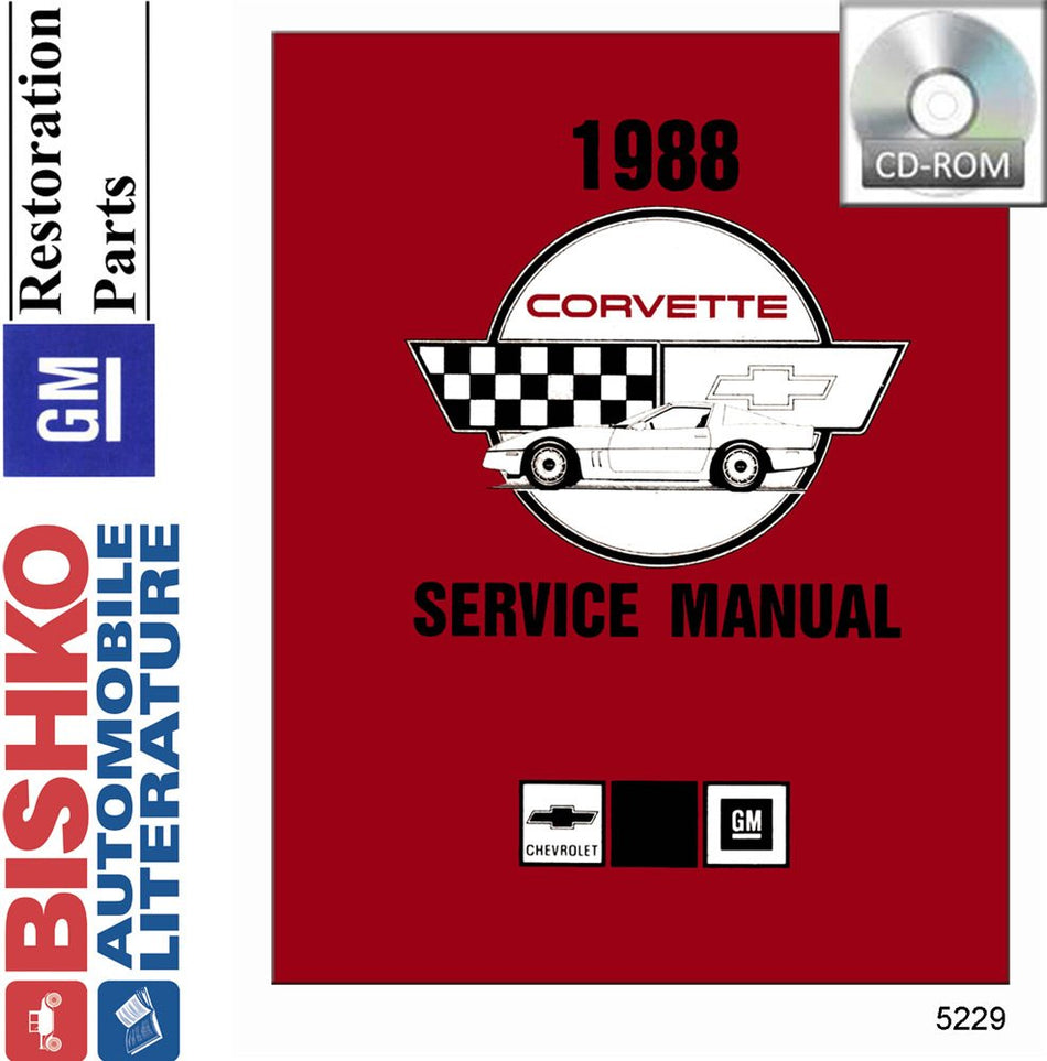 bishko automotive literature 1988 Chevrolet Corvette Shop Service Repair Manual CD Engine Electrical