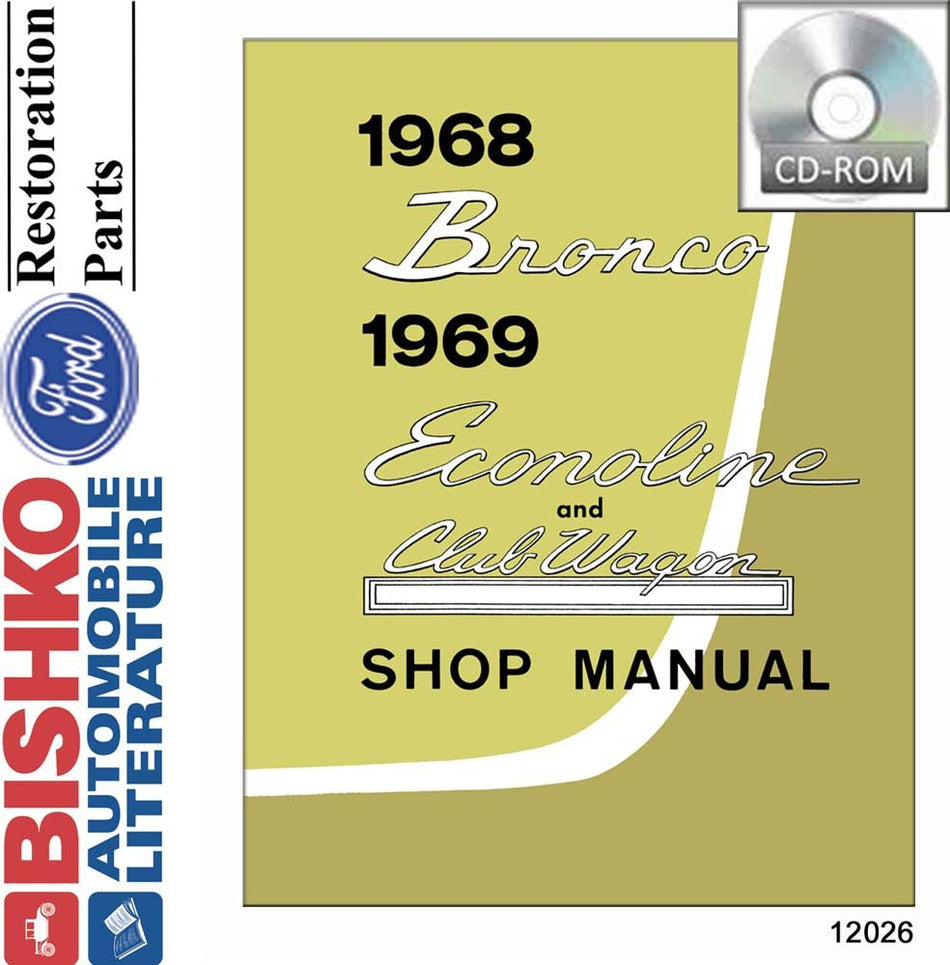 bishko automotive literature - Shop Service Repair Manual CD Engine Drivetrain for The 1968 1969 Ford Econoline Bronco
