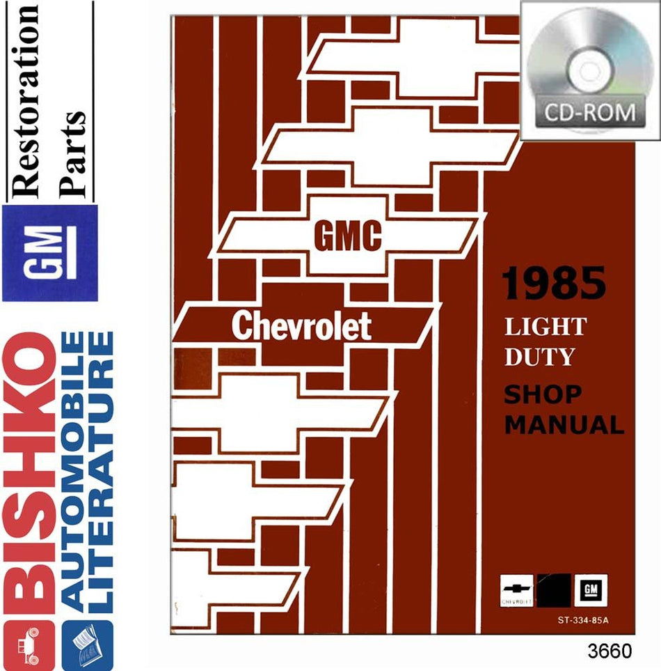 bishko automotive literature 1985 Chevy GMC 10-35 Pickup Truck Shop Service Repair Manual CD Engine