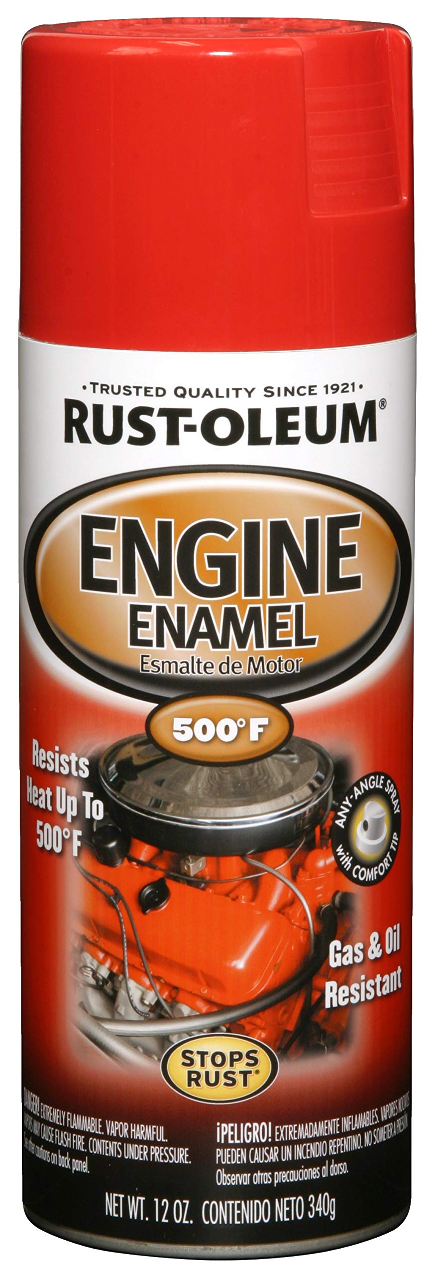 Rust-Oleum 248938 Blk, 12 oz, Automotive Engine Enamel Spray Paint, 12 Ounce (Pack of 1), Low-Gloss Black, 11 Fl Oz