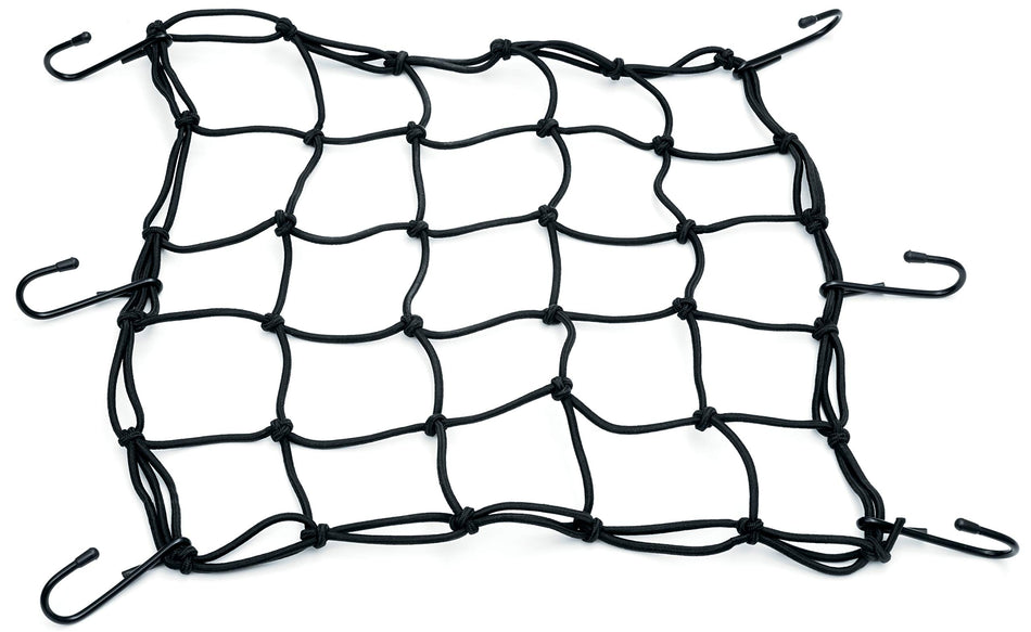 Kuryakyn 5781 Motorcycle Accessory: Expandable Bungee Cargo Net with Plastic Hooks for External Storage and Luggage, 12 x 12, Black
