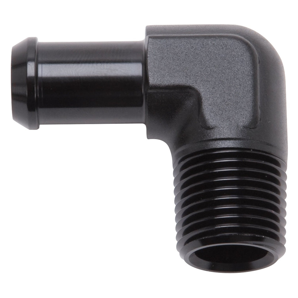 Edelbrock 8178 Heater Hose Fitting 90 Degree 1/2 in. NPT And 5/8 in. Barb Black Heater Hose Fitting