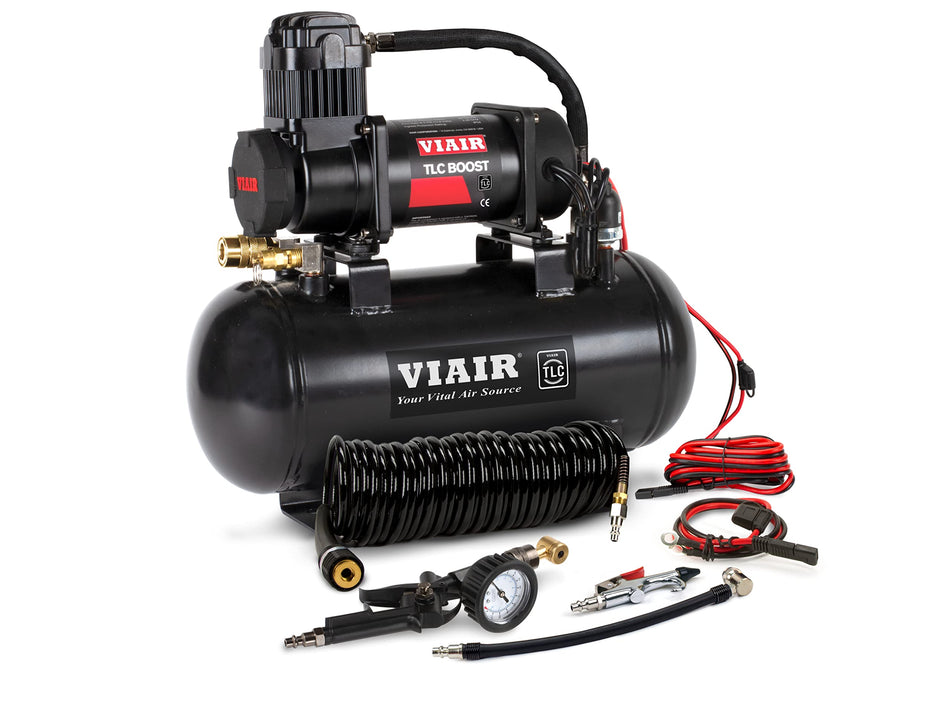 VIAIR TLC Boost Automatic Hard-Mount Air Compressor Kit, Tire Inflator for Off Road, Overland, RV, Bike, Automotive Tire Inflation up to 33u201d, Tubeless compatible, 120 PSI Rated (30031)