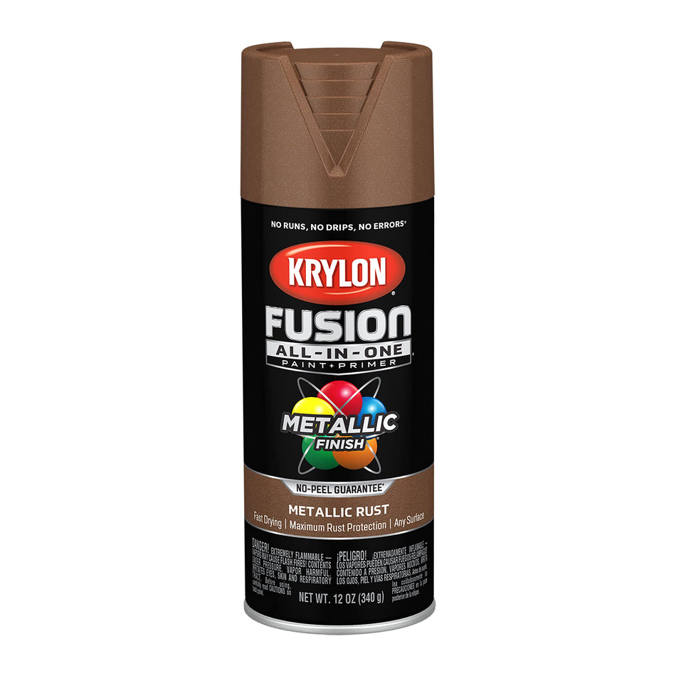 Krylon Fusion All-In-One Adhesive Spray Paint for Indoor/Outdoor Use, 12 oz, Rust