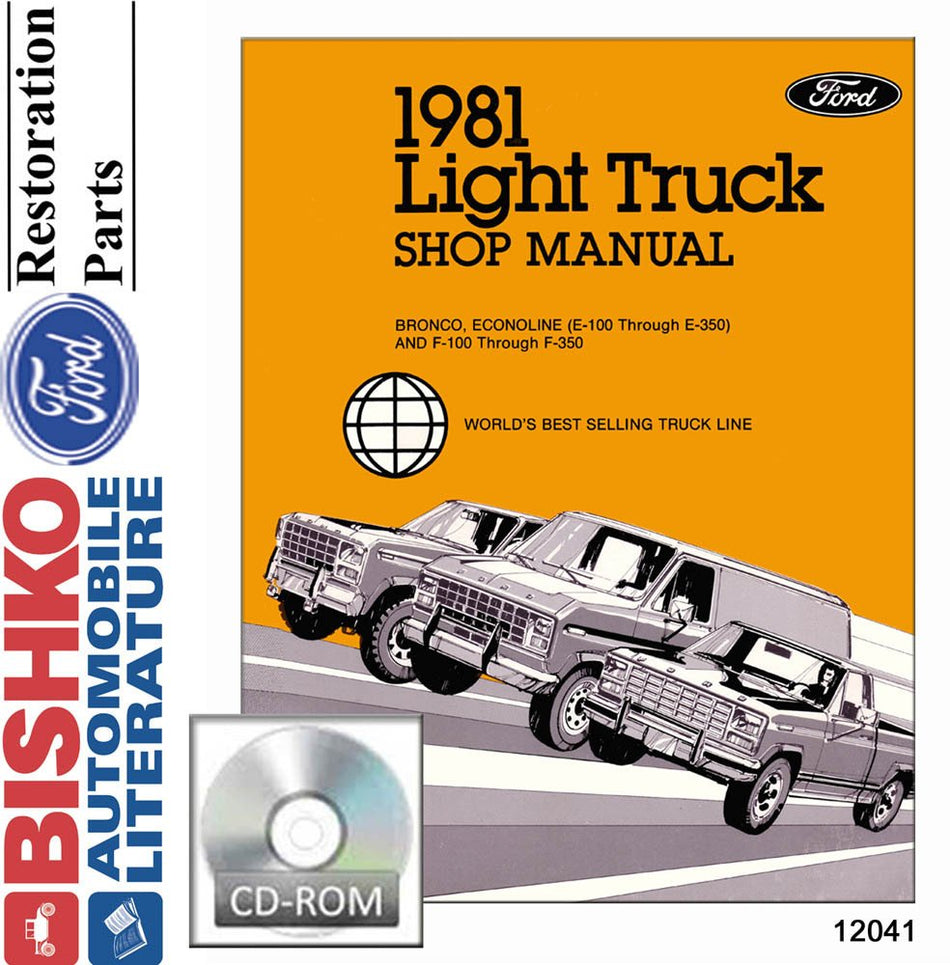 bishko automotive literature Shop Service Repair Manual CD Engine Drivetrain OEM for The 1981 Ford Truck Lt Duty