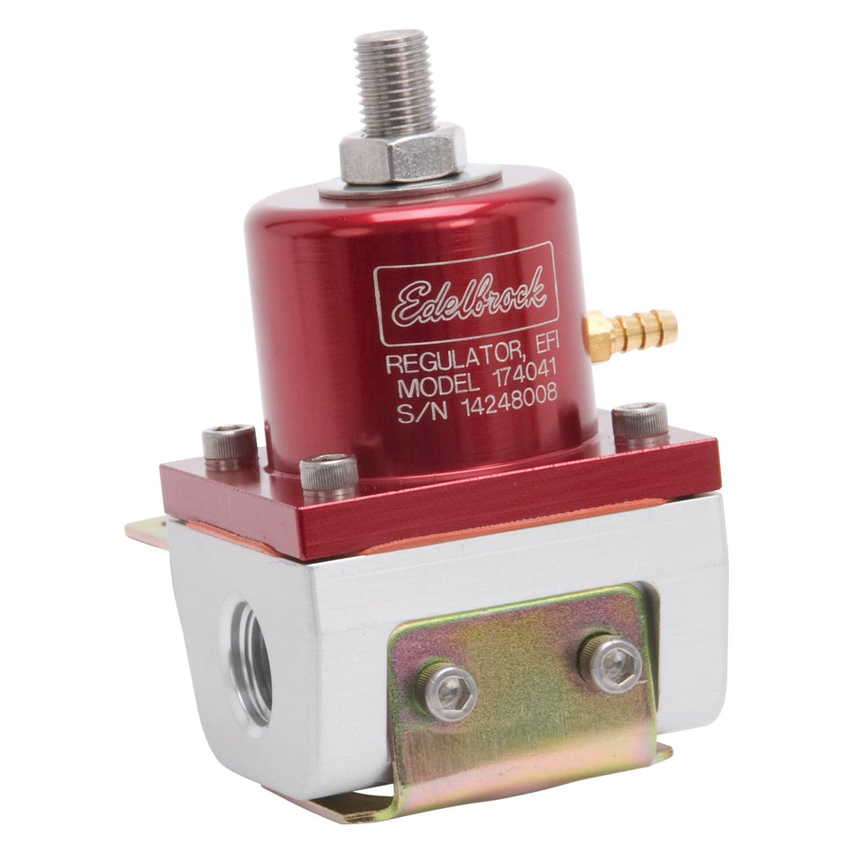 Edelbrock 174041 EFI Fuel Pressure Regulator 180 GPH 35-90 PSI. 6AN Inlet/Outlet 6AN Return Line Red/Clear EFI Fuel Pressure Regulator