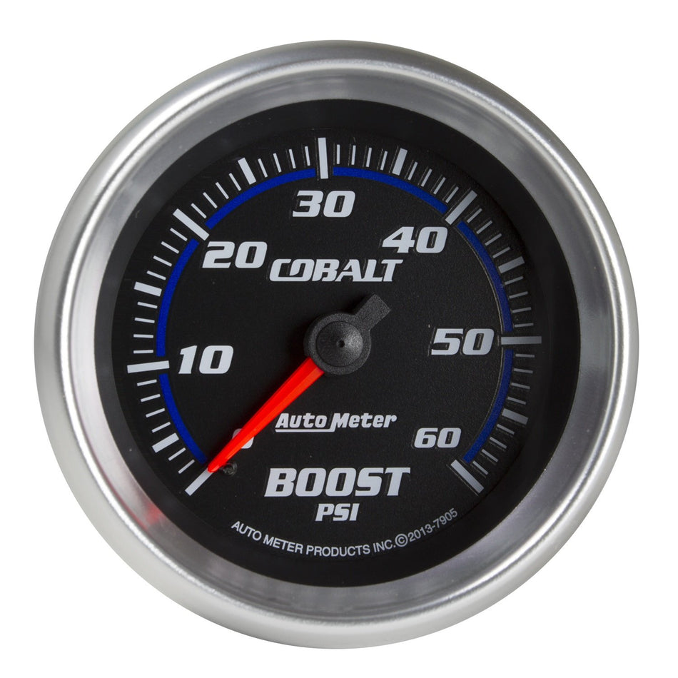 Auto Meter 7905 Cobalt 2-5/8 Mechanical Boost Gauge (0-60 PSI, 66.7mm)