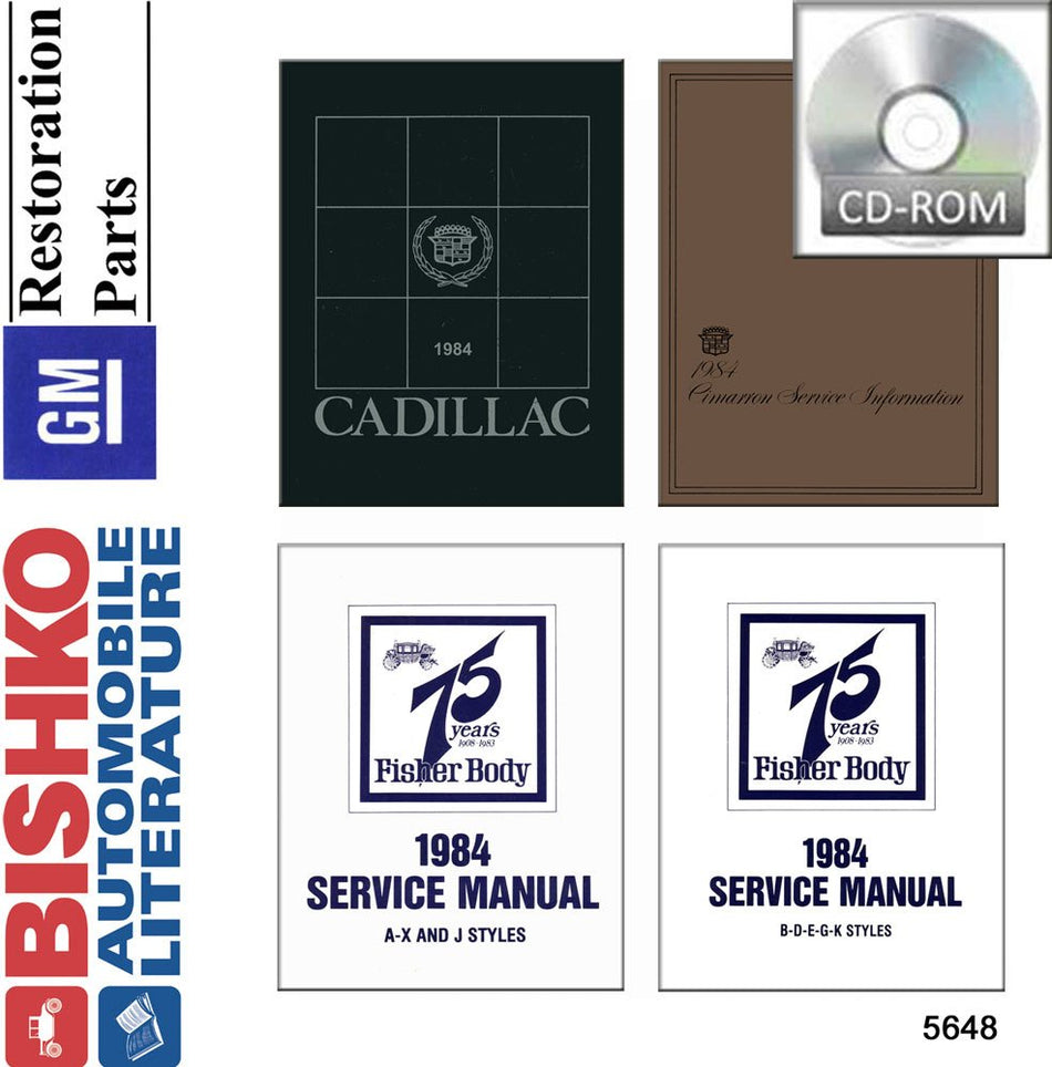 bishko automotive literature Shop Service Repair Manual CD for The 1984 Cadillac Deville Eldorado Fleetwood