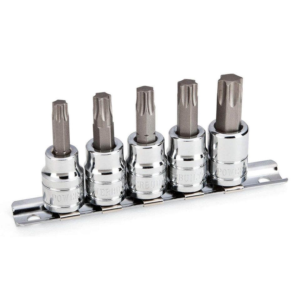 Powerbuilt 647363 5Pc 3/8 Dr. Star Bit Socket Set