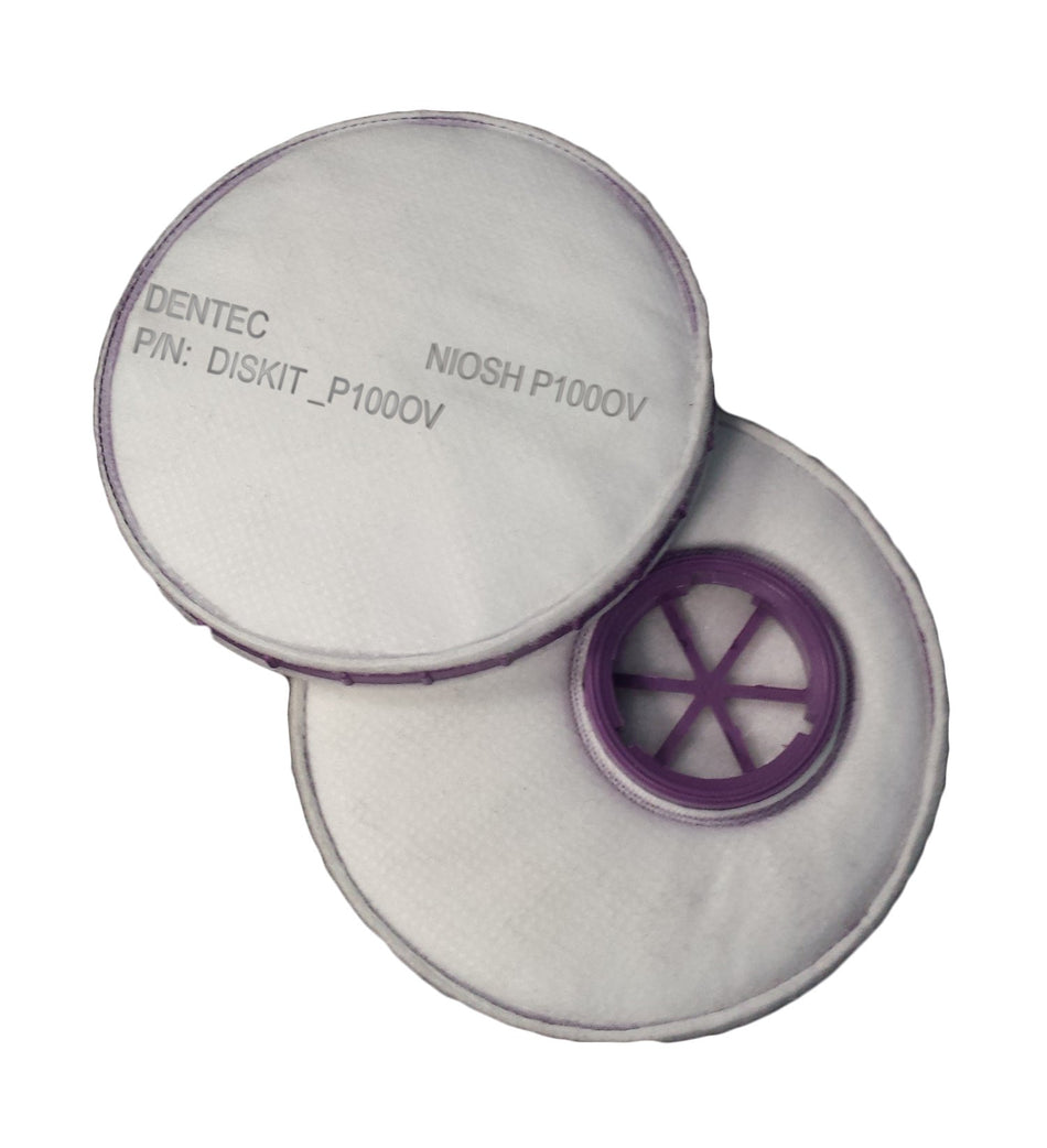 Dentec Safety DISKITP100OV Comfort-Air P100OV DISKIT Particulate Filter for Oil & Non-oil based aerosols & Organic Vapour below the PEL, NIOSH Approved (Pack of 10)