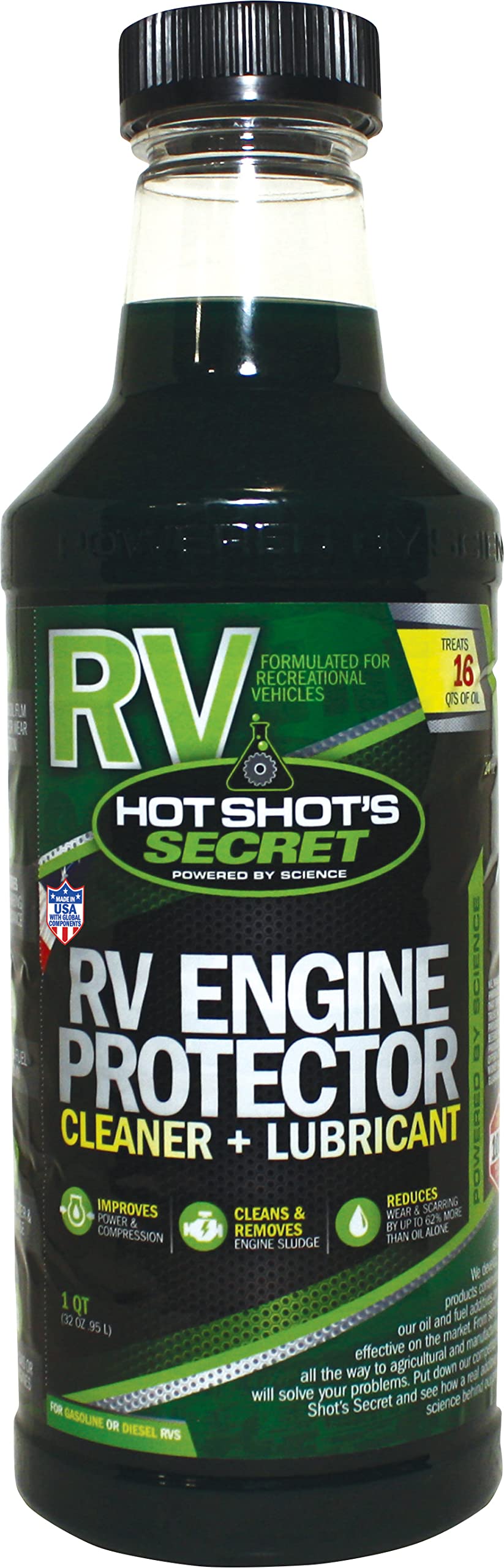 Hot Shot's Secret RV Engine Protector Cleaner and Lubricant 1 Quart Bottle 32 Ounce